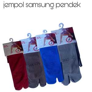 6 Pasang Kaos Kaki Jempol Samsung Pendek Anti Slip Multi Warna/Kaos Kaki Jempol Stoking Muslimah Polos/Arlis Store