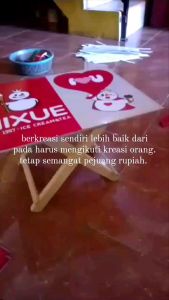 Meja Belajar Anak Bisa Dilipat Kaki Alumunium dan kaki kayu Karakter