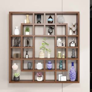Wall Rack Wall Shelf Display Narrow Wall Shelf Rack Customized Solid Wood Lattice Frame Wall Storage Narrow Wall Shelf Rack