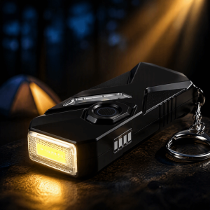 VBBN USB C Keychain Flashlight Double Front Lights Rechargeable Atmosphere Keychain Lamp Mini Multifunctional Detection Lamp Outdoor Use