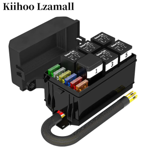 12V Fuse and Relay Box Holder 6 Slots Automotive Universal Relay Box 4 Pin 5pin 12V 24V 40A Relay and Wiring Harness For Car