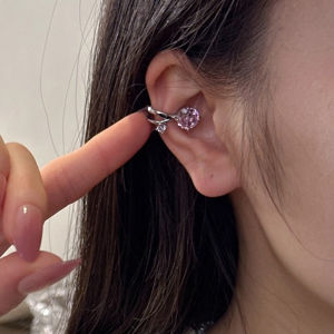 Fashionable Ring Gift 绝美超闪锆石珍珠无耳洞耳夹女甜酷耳骨夹独特高级感轻奢耳饰耳环