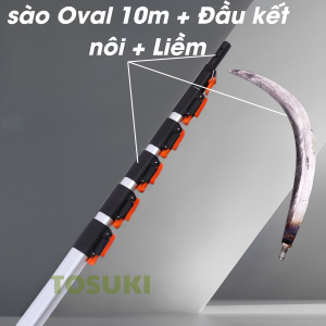 Bộ sào và lưỡi liềm hái cau giật dừa kéo dài 10 mét Tosuki