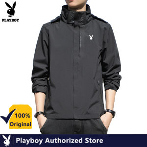 PLAYBOY Men and Women Windproof and Waterproof Outdoor Windbreaker Spring and Autumn Thin Jacket Tide Brand Korean Couple Single-layer Mountaineering Suit