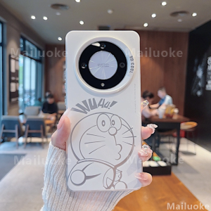 Honor X9B X9A X9C Case Honor X9C Smart Fun and funny Doraemon Matte Hard Shockproof Case With Camera Lens Protecotr IMD Luxury Plating Button ins style Phone Cover
