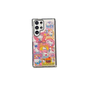 Blingbling Shockproof Cute Cartoon Milk Hello Kitty Phone Case for Samsung S25Ultra S23Ultra S22Ultra S24Ultra KTCat Phone Shell for Galaxy S25Plus S24Plus Phone Cover for S25 S24