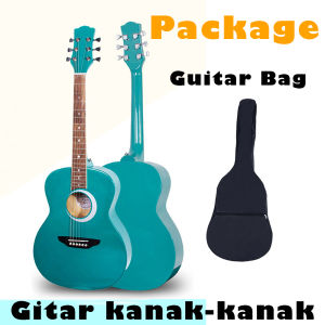 Luna Aurora Borealis 3/4 Guitar Acoustic Guitar untuk Kanak-Kanak Lady Size 38 inch folk guitar Wooden gitar