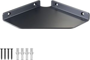 6 Inch Corner Shelf Wall Mounted Black Corner Shelf for Bathroom Kitchen Living Room – Aluminum Alloy Organizer for TV Accessories Speakers Cable Game Console Floating Shelves