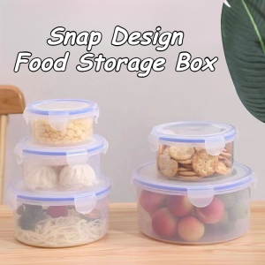 Snap-Lock Round Food Storage Containers BPA-Free Leak-Proof Airtight Box For Fridge & Pantry