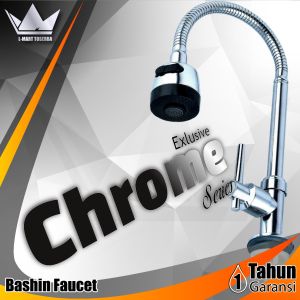 Keran/Kran Angsa Bak Cuci Piring Flexible Kepala Besar 1/2"