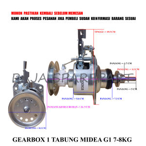 G1TMD7 GIRBOX MESIN CUCI / GEARBOX 1 TABUNG MIDEA G1 7-8KG