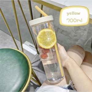 HOMEKING | 700ml Straw Cup INS Water Cup Students Teacups Outdoor Drinking Cup Picnic Travel Supplies 700ml吸管杯INS水杯学生茶杯户外饮水杯野餐旅行用品
