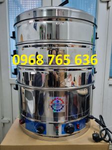 Nồi hấp bánh bao bằng điện gia đình size 52cm 3 tầng hấp - Nồi hấp điện đa năng