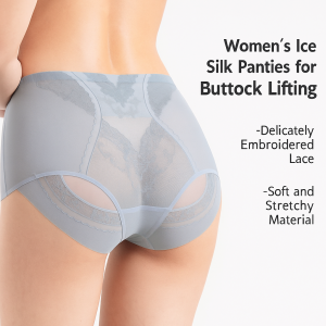 Breathable Ice Silk Underwear Womens High Waisted Tummy Controlling Underwear