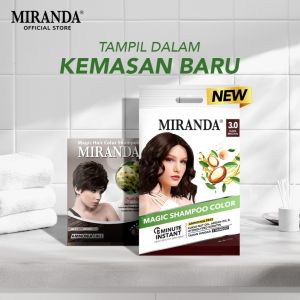 [NEW FORMULA] MIRANDA Magic Shampoo Color | Sampo Pewarna Rambut | Semir Shampo | Natural Black - Dark Brown