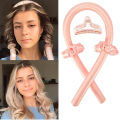 Heatless Curling Rod Headband No Heat Silk Ribbon Curling Rod Hair Roller Curls with Hair Claw Clip Lazy Natural Soft Wave DIY Hair Rollers Styling Tool for Sleep in Overnight. 