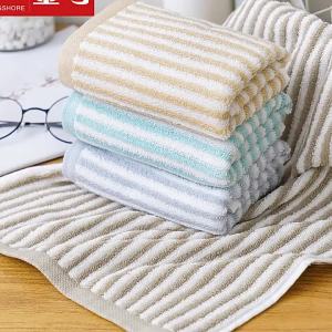 Absorbent Face Towel cotton stated in source child-oriented design stated in source striped pattern solid colour design GA1047A supports routine face and hand drying face towel