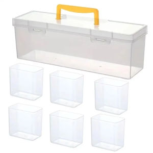 7Pcs/Set Transparent Tool Storage Box Durable DIY Hardware Repair Tool Box Handheld Screw Toolbox