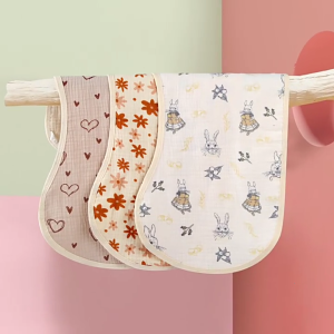 Newborn Infant Saliva-Towel 4-layer Muslin Burp Cloths Burp Rags for Girl-Boy Muslin Washcloths Baby Bibs Burping Cloths