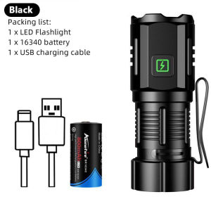 AloneFire 6500K 3x Led Mini Flashlight USB Rechargeable Portable Torch For Outdoor Hiking Camping 7Mode 1600Lumen
