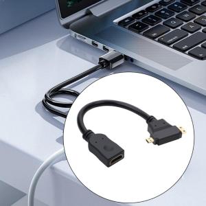 MultiDevice Hdmis to Mini/Micros Hdmis Adapter Gold Plate Port No Driver Required for Digital Frame Gaming Consoles