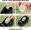 Stapler and Tape Dispenser Set, 11 in 1 Office Supplies Set, Black Desk Accessories with Staple Remover,, Ballpoint Pen, Clear Tape, and 1000pcs Staples. 