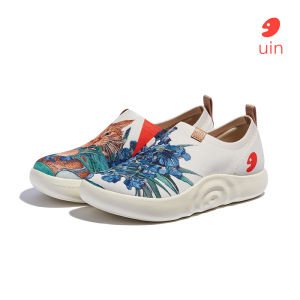 UIN Toledo X Womens Art Travel Walking Shoes Slip On Casual Lightweight Wide Toe Chunky Fashion Sneaker