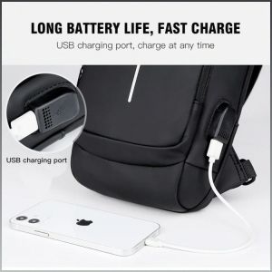 Crossbody Bag Safety Reflective Chest Bag Minimalism Combination Lock Scratch-resistant Sports Car Design