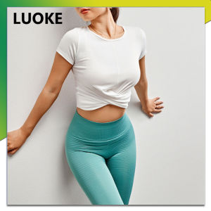 Luoke shirt for women korean Yoga suit short sleeve womens fitness suit quick dry belly button short casual top T shirt women