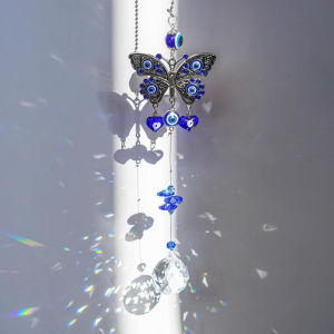 Crystal Evil Eye Suncatcher Devils Eye Hanging Decoration Handmade Wind Bells Protection Ornaments