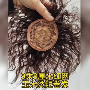 9x9-15cm Red Net Corn Silk top Insta-Worthy 100% Real Human Hair Boost Volume of Hair Seamless Natural Black and Dark Brown Topper Cover Thin or White Hair Light Breathable Base for Confidence For Women
