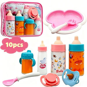 MeowMart Baby Doll Feeding Toy Set Magic Milk Bottle Accessories Pretend Play Roleplay Plastic Tahan Lama Rumah Tangga Gift