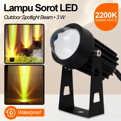Lampu Sorot LED Outdoor Spotlight Beam Waterproof cahaya Warm White daya 3W