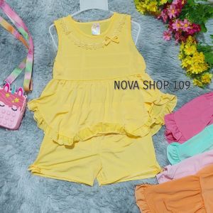 105K 3 bộ thun lạnh cho bé gái đồ bộ thun lạnh cực mát mẻ màu ngẫu nhiên Mimi fashion2018