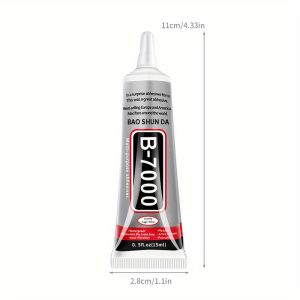 B-7000 Universal Super Glue 0.51oz Clear Glue Multi-purpose Glue DIY Phone Screen Decoration Acrylic Diamond Ornament Semi-fluid Strong Adhesive Waterproof Universal Glue B7000 Glue