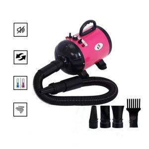 Dog and Cat Pet Grooming Hair Dryer 2 Speed Adjustable Heat Temperature Dog and Cat Pet Blower W/ 3 Nozzles