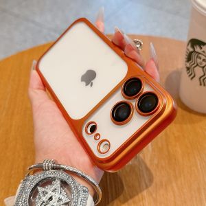 Luxury Matte Hard PC Ultra Slim Case for iPhone 17 16 15 Pro Max 17Pro Plating Camera Film Protector Frosted Shockproof Cover