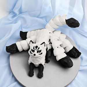 DVFDA Joints Movable 3D Printed Animal Ornament 3D Printed Five Tailed Movable Five Tailed Animal Figure Artistic Design Animal Shape 3D Printed Animal Model Home Decoration