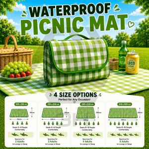 New Waterproof Picnic Mat 150x200cm - Durable Outdoor Camping Blanket with Easy Clean Surface