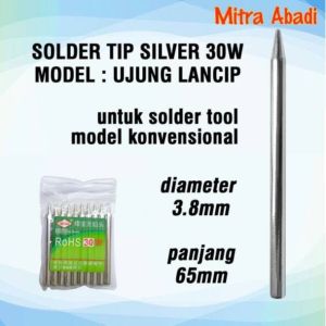 Solder Tip 30W Silver Panjang 65 mm Dia 38 mm