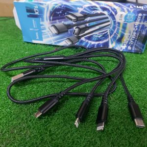 Bộ cáp sạc nhanh Hoco X76 4 trong 1 TYPE C 2 lightning rẻ 1 Micro USB dây dài 100cm chính hãng.