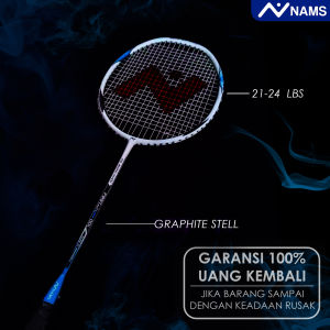 NAMS RAKET BADMINTON 21-24 LBS / SENYAWA / SUDAH TERMASUK SENAR / ORIGINAL TANPA SAMBUNGAN