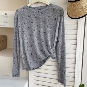 GOOTRADES Y2k Loose T Shirts Bow Ins Long Sleeves Tops Sweethot Oversize Sun-protection Pullovers Women