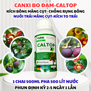 Caltop 500ml – Canxi Bo Đạm cho cây măng cụt | Hạn chế rụng hoa rụng trái non chống nứt & sượng trái nuôi trái chắc cuống đẹp mã