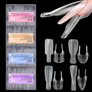 AKZDXE 120Pcs/box Full Cover Sandwich Nail Forms DIY Nail Art Clear Dual Nail Forms 2026 Quickly Extend Full Cover Nail Molds For Nail Extension