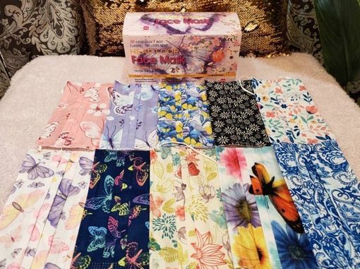 HeadLoop Face Mask Flower Mask /Flora Mask/Mask Bunga 50 pcs Tudung & Hijab Head Loop Disposable Topeng Muka Tali