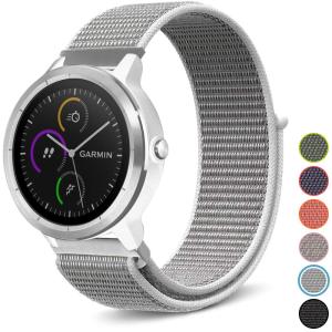 Zenia 20mm Dây đeo đồng hồ thể thao nylon cho Garmin Forerunner 165/55/245 Music/645 570 42mm Venu SQ Approach S12/S40/S42/S44/S50 Vivoactive 6 5 3 Vivomove Luxe/HR/Style/Trend D2 Air X10 Amazfit Active Neo Bip Pro Lite S GTS 4 Mini 2 2E Haylou RS4 Plus