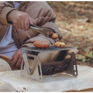 Outdoor Folding Barbecue Stove Detachable Stainless Steel Firewood Camping Portable Assembly Charcoal Rack