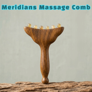 FLAMEWILLOW Copper/Horn Balls Meridians Massage Comb Mermaid Tail Design Sandalwood Lymphatic Drainage Massager Smooth Tightening Brass Meridian Scraping Brush Breast Massage