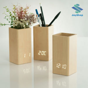 Đồng hồ LED để bàn kiêm đựng bút viết báo thức đo nhiệt độ